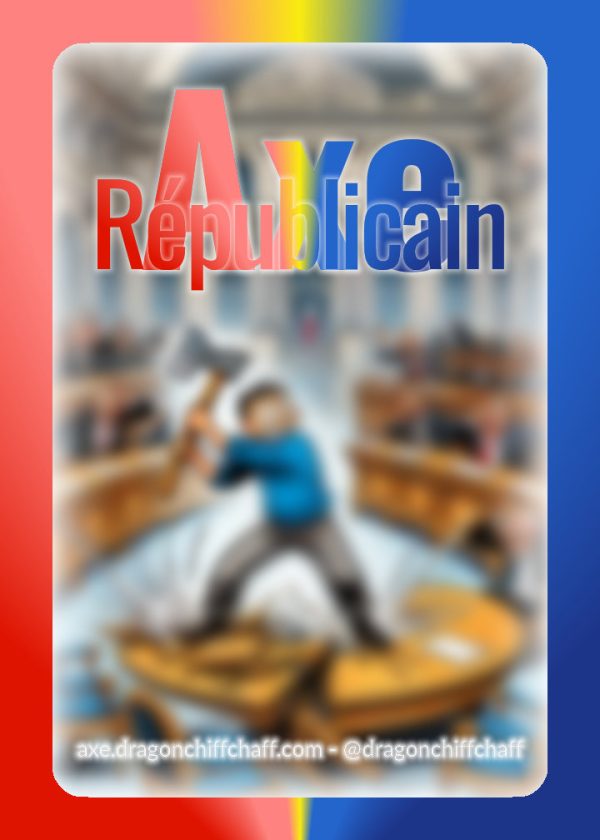 Visuel du dos des cartes avec le logo Axe Républicain sur fond tricolore dégradé